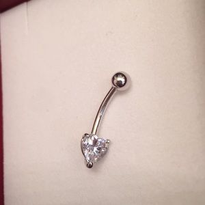 Gold Heart Navel Belly Button Piercing Ring